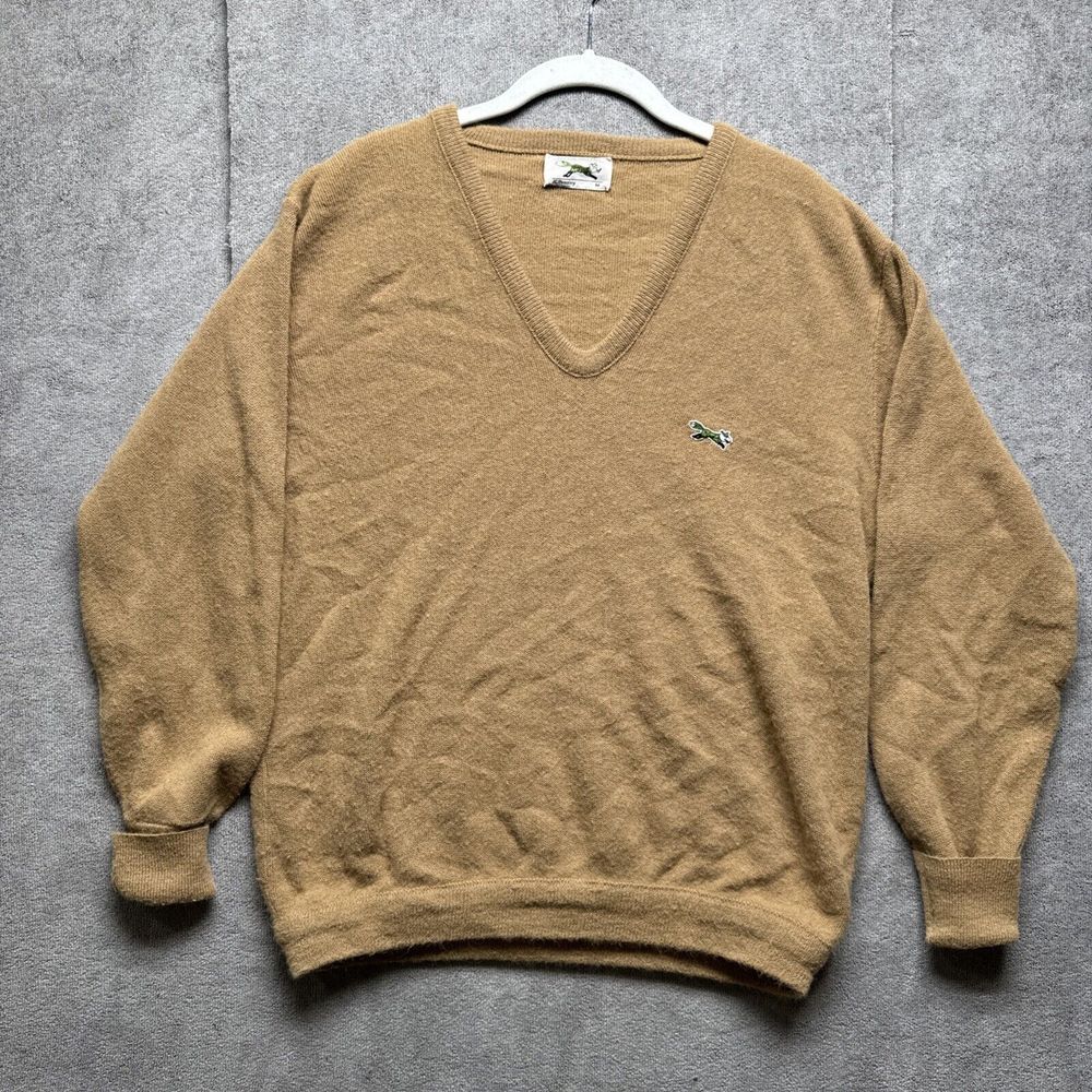 Vintage 80s The Fox Sweater Mens‎ M Brown JcPenney Grandpa Preppy Golf Tan